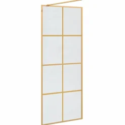vidaXL Walk-in brusevæg Guld 80 x 195 cm hærdet glas