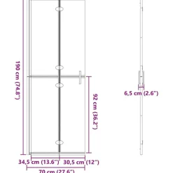 vidaXL Walk-In brusevæg Guld 70 x 6,5 x 190 cm