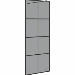 vidaXL Walk-in brusevæg Sort 80 x 195 cm hærdet glas