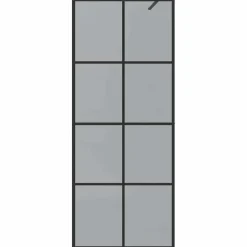 vidaXL Walk-in brusevæg Sort 80 x 195 cm hærdet glas