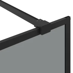 vidaXL Walk-in brusevæg Sort 80 x 195 cm hærdet glas