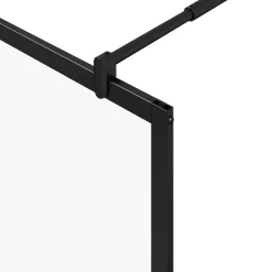 vidaXL Walk-in brusevæg Sort 80 x 195 x 0.5 cm Glas og Aluminium