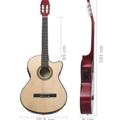 vidaXL western guitarsæt 12 dele med equalizer og 6 strenge
