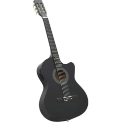 vidaXL western-guitarsæt 12 dele med equalizer og 6 strenge sort