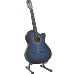 vidaXL western-guitarsæt 12 dele med equalizer og 6 strenge blå