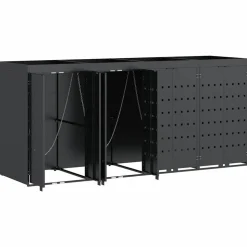 vidaXL Wheelie Bin Opbevaring til 4 Affaldscontainere Antracit
