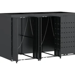 vidaXL Wheelie Bin Opbevaring til 3 Affaldscontainere Antracit