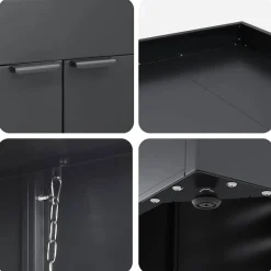vidaXL Wheelie Bin Opbevaring til 3 Affaldscontainere Antracit