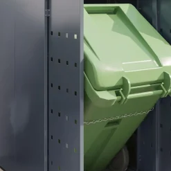 vidaXL Wheelie Bin Opbevaring til 5 Affaldscontainere Lysegrå