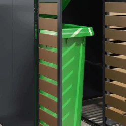 vidaXL Wheelie Bin Opbevaring til 3 Affaldscontainere Antracit Stål