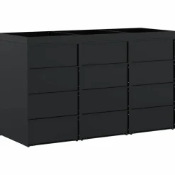 vidaXL Wheelie Bin Opbevaring til 3 Affaldscontainere Sort