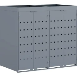 vidaXL Wheelie Bin Opbevaring til 2 Affaldscontainere Lysegrå