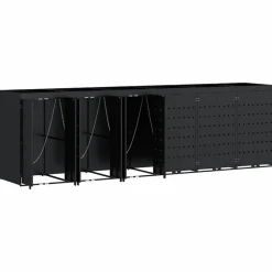 vidaXL Wheelie Bin Opbevaring til 6 Affaldscontainere Sort