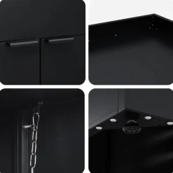vidaXL Wheelie Bin Opbevaring til 5 Affaldscontainere Sort