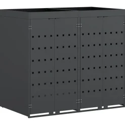 vidaXL Wheelie Bin Opbevaring til 2 Affaldscontainere Antracit