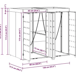 vidaXL Wheelie Bin Opbevaring til 2 Affaldscontainere Antracit