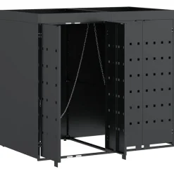 vidaXL Wheelie Bin Opbevaring til 2 Affaldscontainere Antracit