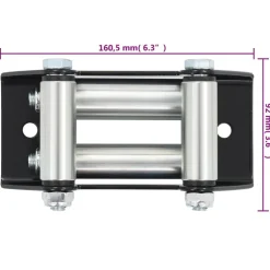vidaXL wirestyring med 4 ruller stål 3500-4500 lbs