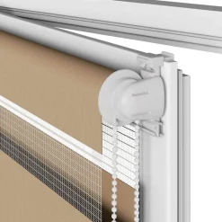 vidaXL zebragardin sandbrun 40x100 cm stofbredde 35,9 cm polyester